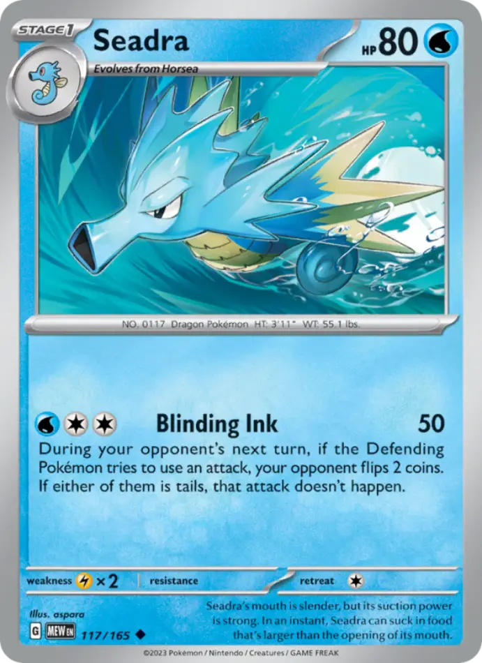 seadra-uncommon-151-117-165-pokemon-karti.webp Seadra - Reverse Holo Uncommon - 151 - 117/165 - Pokemon Kartı - Görsel 1