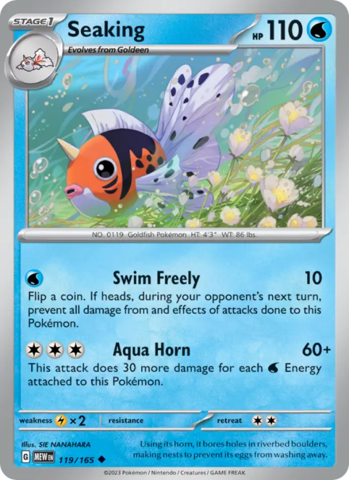 seaking-uncommon-151-119-165-pokemon-karti.webp Seaking - Reverse Holo Uncommon - 151 - 119/165 - Pokemon Kartı - Görsel 1