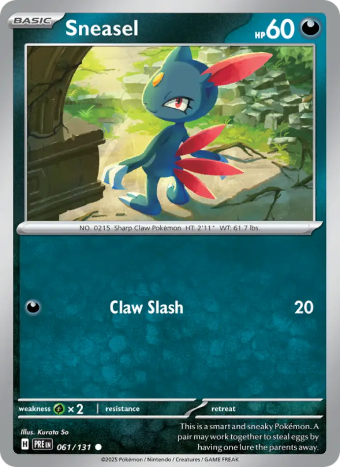 sneasel-common-prismatic-evolutions-061-131-pokemon-karti.webp Sneasel - Poke Ball Reverse Holo Common - Prismatic Evolutions - 061/131 - Pokemon Kartı - Görsel 1