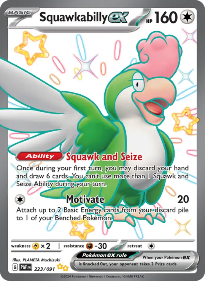 squawkabilly-ex-paldean-fates-223-91-pokemon-karti.webp Squawkabilly ex - Shiny Ultra Rare - Paldean Fates - 223/91 - Pokemon Kartı - Görsel 1