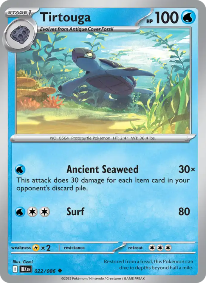 tirtouga-uncommon-black-bolt-022-86-pokemon-karti.webp Tirtouga - Master Ball Reverse Holo Uncommon - Black Bolt - 022/86 - Pokemon Kartı - Görsel 1