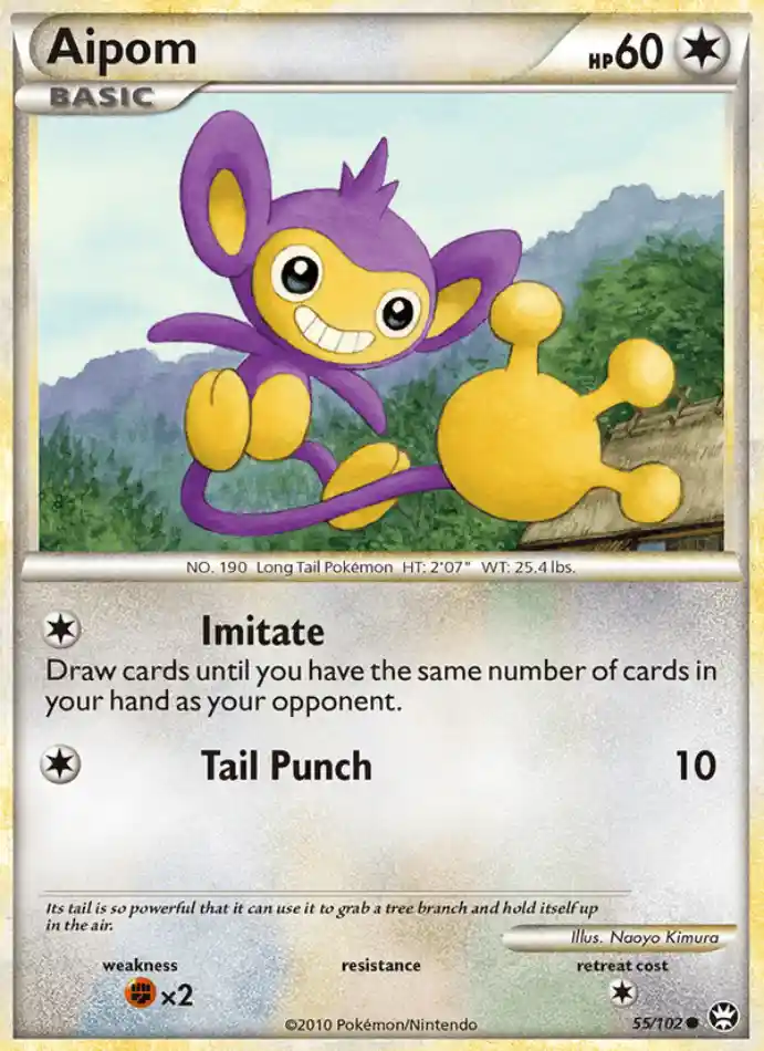 aipom-common-triumphant-055-102-pokemon-karti.webp Aipom - Reverse Holo Common - Triumphant - 055/102 - Pokemon Kartı - Görsel 1