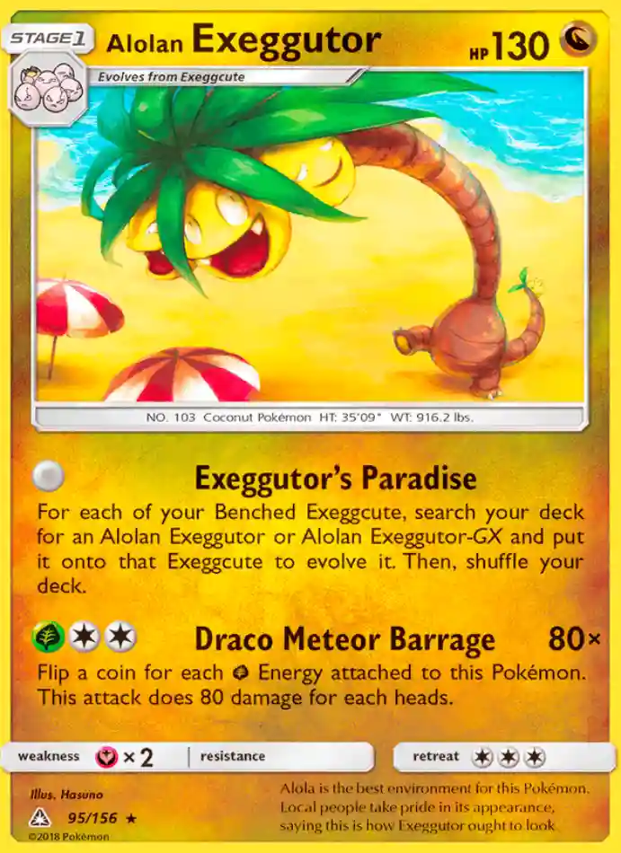 alolan-exeggutor-rare-ultra-prism-095-156-pokemon-karti.webp Alolan Exeggutor - Reverse Holo Rare - Ultra Prism - 095/156 - Pokemon Kartı - Görsel 1