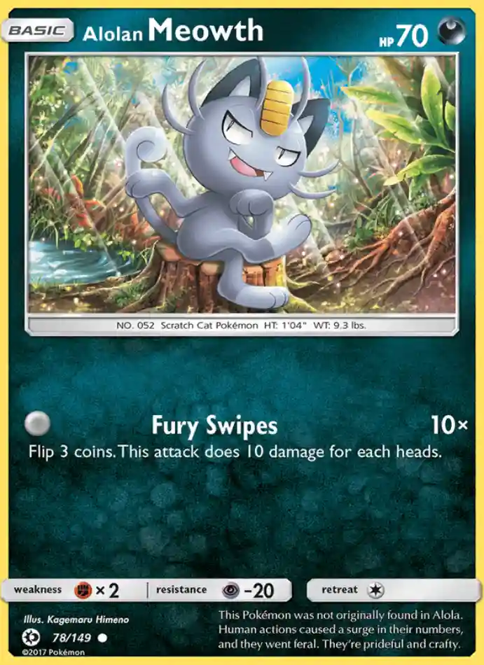 alolan-meowth-common-sun-moon-078-149-pokemon-karti.webp Alolan Meowth - Common - Sun & Moon - 078/149 - Pokemon Kartı - Görsel 1