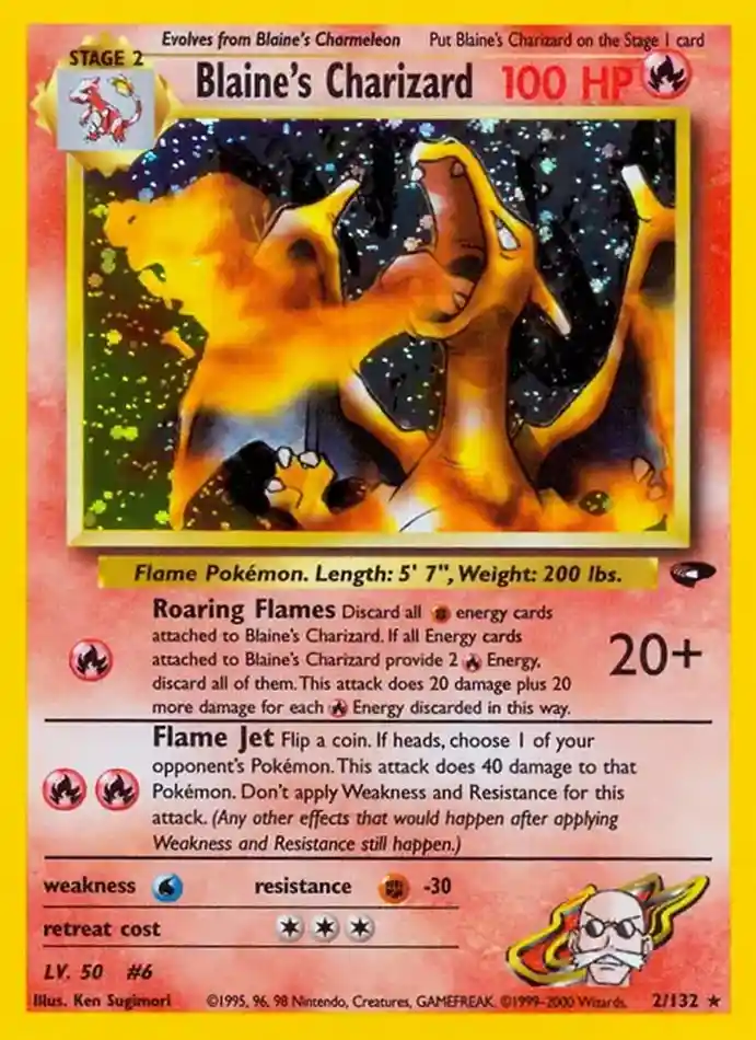 blaine-s-charizard-rare-holo-gym-challenge-002-132-pokemon-karti.webp Blaine's Charizard - Rare Holo - Gym Challenge - 002/132 - Pokemon Kartı - Görsel 1