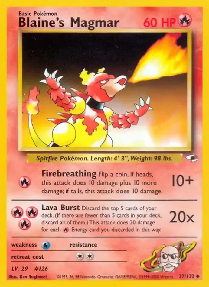 blaine-s-magmar-uncommon-gym-heroes-037-132-pokemon-karti.webp Blaine's Magmar - Uncommon - Gym Heroes - 037/132 - Pokemon Kartı - Görsel 1