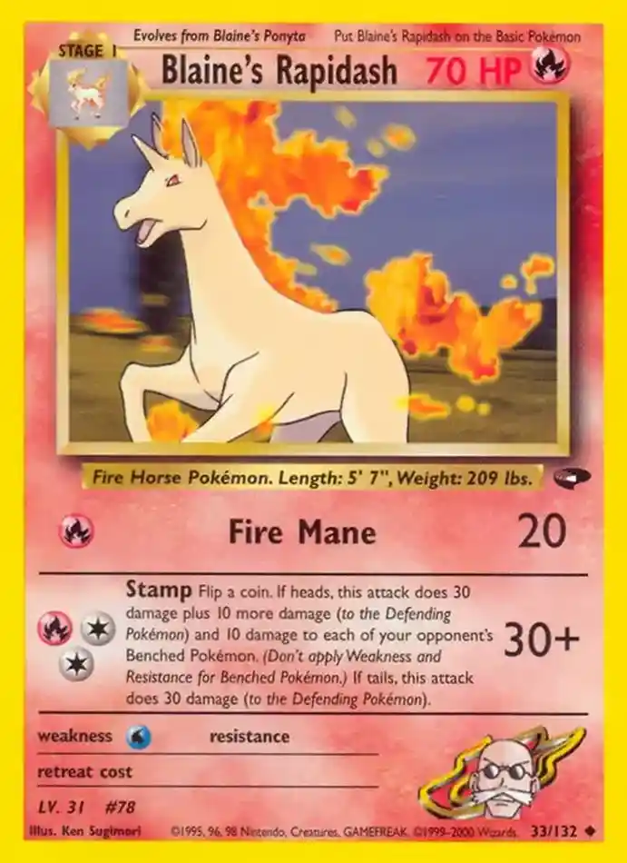 blaine-s-rapidash-uncommon-gym-challenge-033-132-pokemon-karti.webp Blaine's Rapidash - Uncommon - Gym Challenge - 033/132 - Pokemon Kartı - Görsel 1