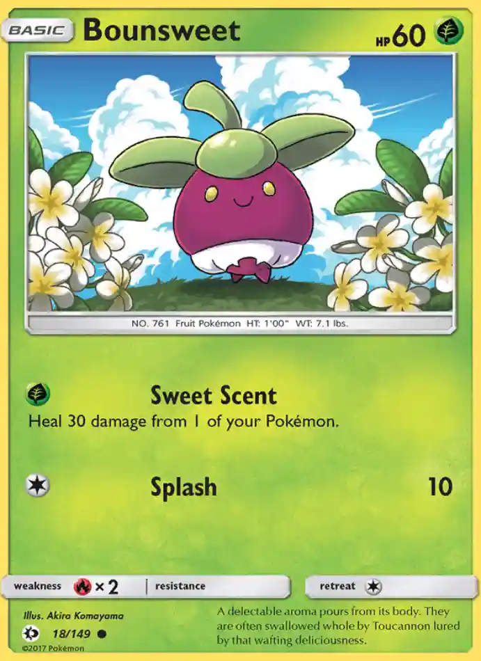bounsweet-common-sun-moon-018-149-pokemon-karti.webp Bounsweet - Reverse Holo Common - Sun & Moon - 018/149 - Pokemon Kartı - Görsel 1