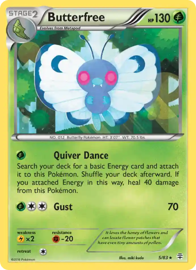 butterfree-rare-generations-005-83-pokemon-karti.webp Butterfree - Reverse Holo Rare - Generations - 005/83 - Pokemon Kartı - Görsel 1