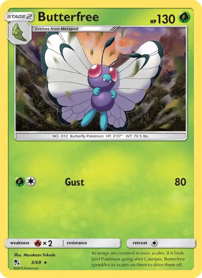 butterfree-rare-hidden-fates-003-68-pokemon-karti.webp Butterfree - Reverse Holo Rare - Hidden Fates - 003/68 - Pokemon Kartı - Görsel 1