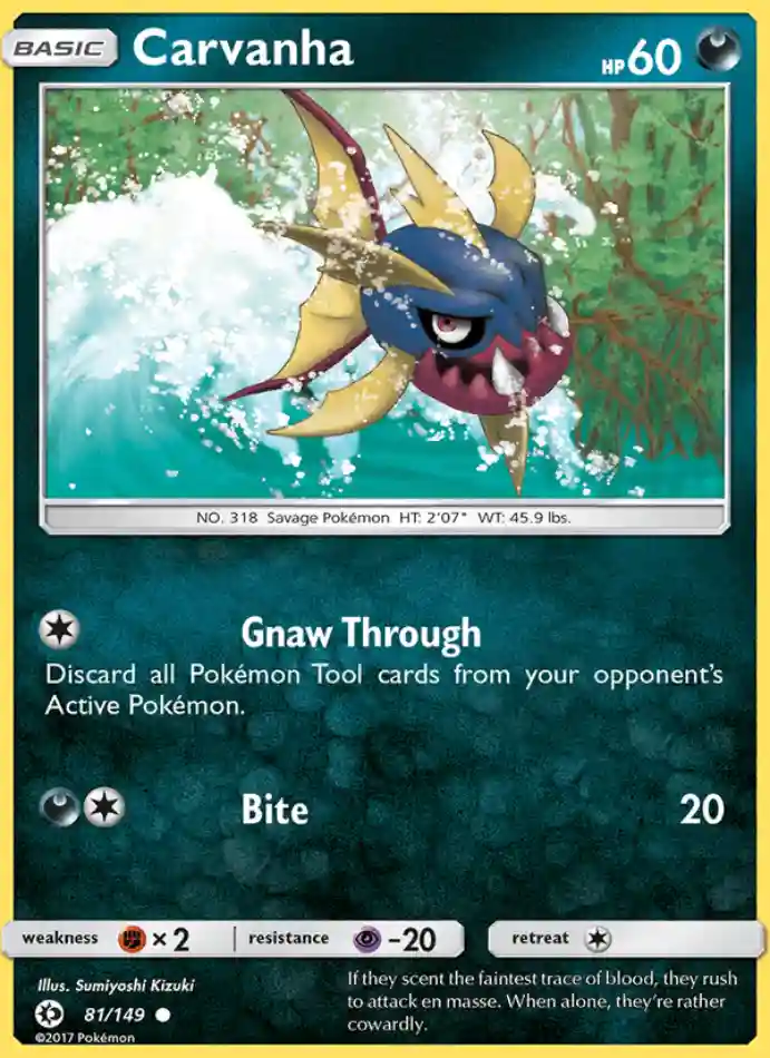 carvanha-common-sun-moon-081-149-pokemon-karti.webp Carvanha - Common - Sun & Moon - 081/149 - Pokemon Kartı - Görsel 1