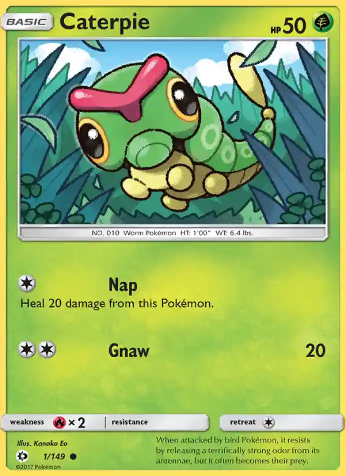 caterpie-common-sun-moon-001-149-pokemon-karti.webp Caterpie - Reverse Holo Common - Sun & Moon - 001/149 - Pokemon Kartı - Görsel 1