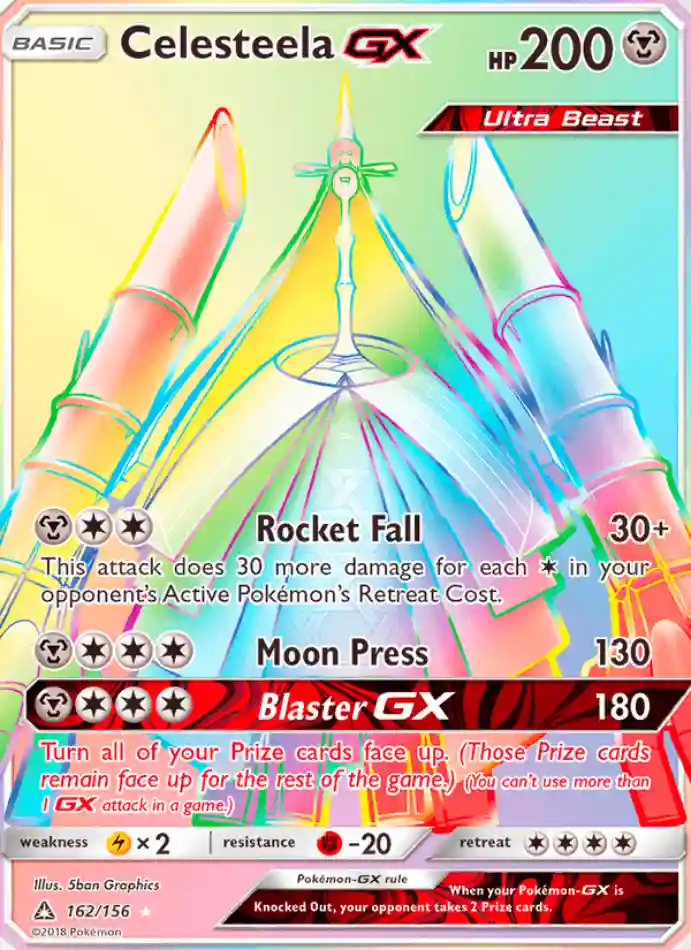 celesteela-gx-secret-rare-ultra-prism-162-156-pokemon-karti.webp Celesteela GX - Secret Rare - Ultra Prism - 162/156 - Pokemon Kartı - Görsel 1