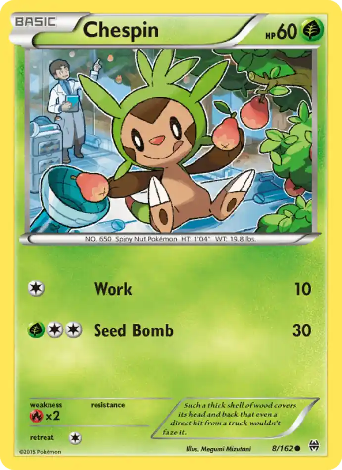 chespin-common-breakthrough-008-162-pokemon-karti.webp Chespin - Reverse Holo Common - BREAKthrough - 008/162 - Pokemon Kartı - Görsel 1