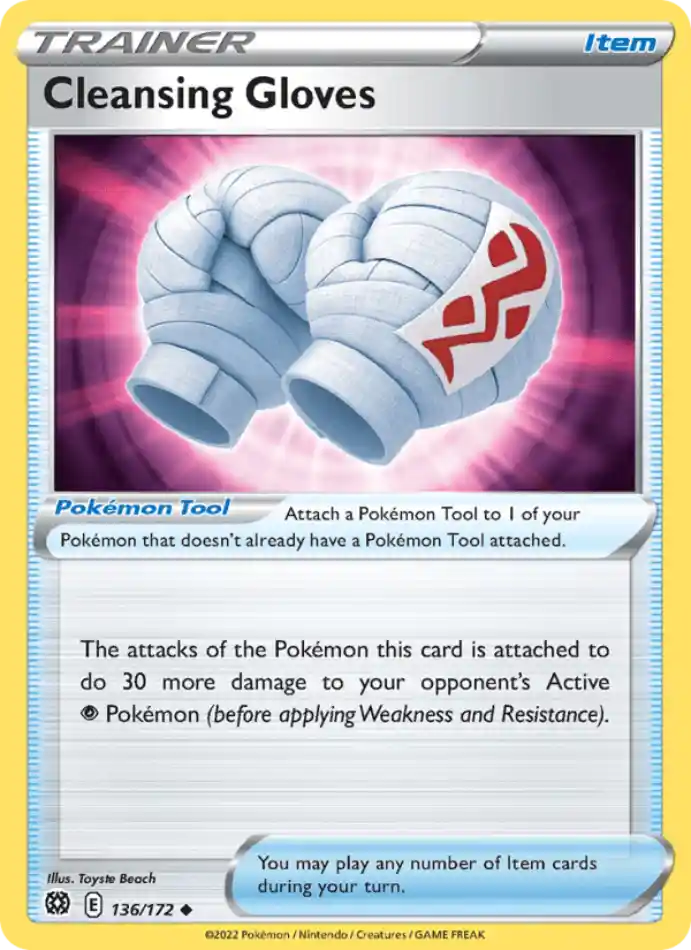 cleansing-gloves-uncommon-brilliant-stars-136-172-trainer-karti.webp Cleansing Gloves - Reverse Holo Uncommon - Brilliant Stars - 136/172 - Trainer Kartı - Görsel 1