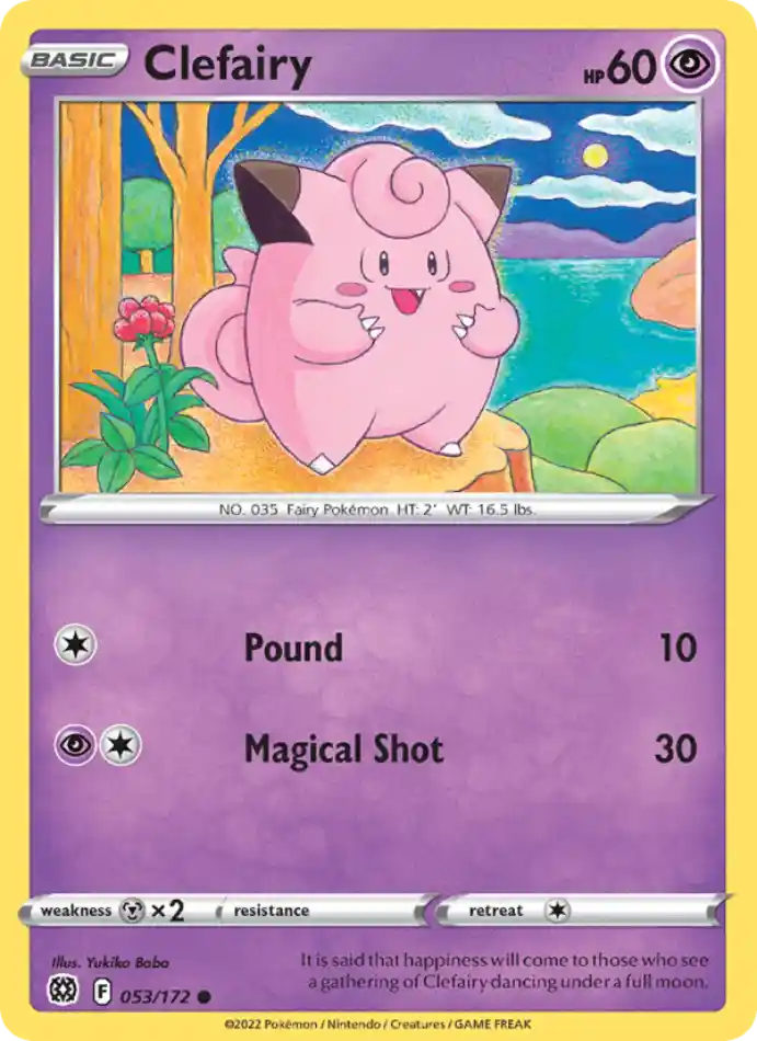 clefairy-common-brilliant-stars-053-172-pokemon-karti.webp Clefairy - Reverse Holo Common - Brilliant Stars - 053/172 - Pokemon Kartı - Görsel 1