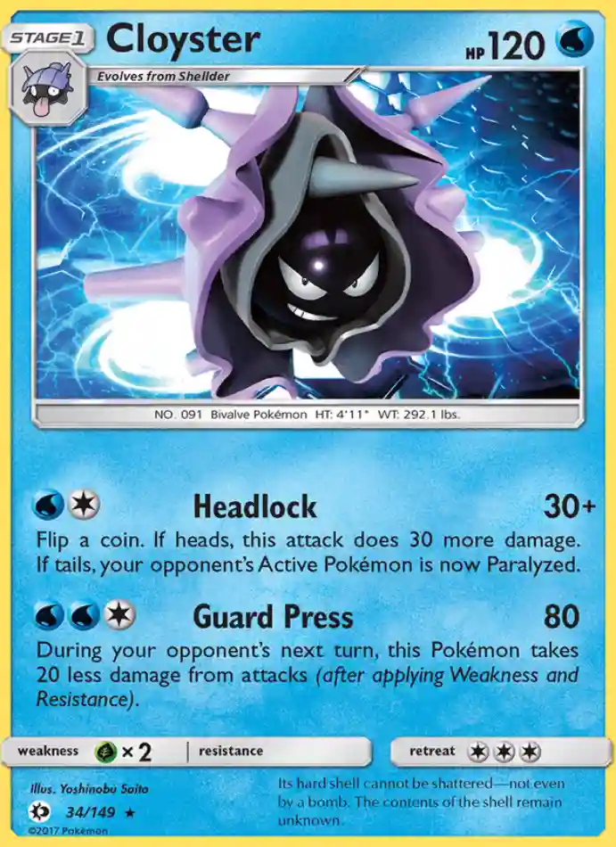 cloyster-rare-sun-moon-034-149-pokemon-karti.webp Cloyster - Reverse Holo Rare - Sun & Moon - 034/149 - Pokemon Kartı - Görsel 1
