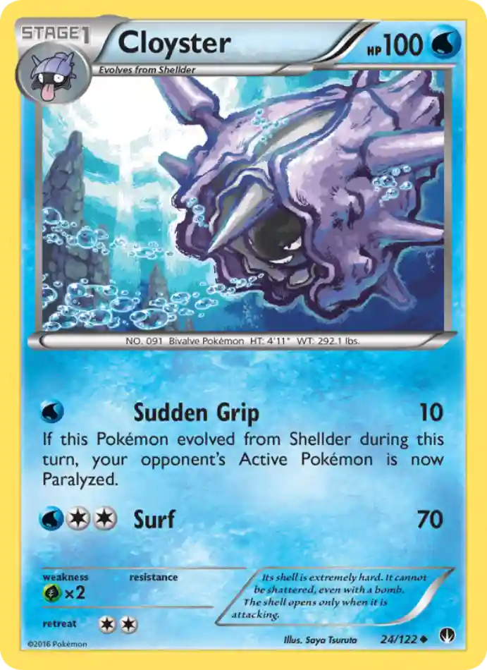 cloyster-uncommon-breakpoint-024-122-pokemon-karti.webp Cloyster - Reverse Holo Uncommon - BREAKpoint - 024/122 - Pokemon Kartı - Görsel 1