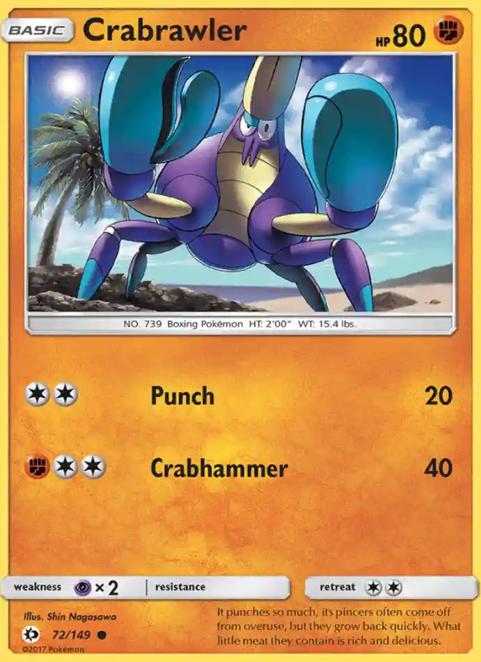 crabrawler-common-sun-moon-072-149-pokemon-karti.webp Crabrawler - Common - Sun & Moon - 072/149 - Pokemon Kartı - Görsel 1