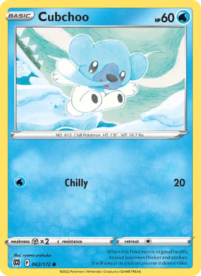 cubchoo-common-brilliant-stars-042-172-pokemon-karti.webp Cubchoo - Reverse Holo Common - Brilliant Stars - 042/172 - Pokemon Kartı - Görsel 1