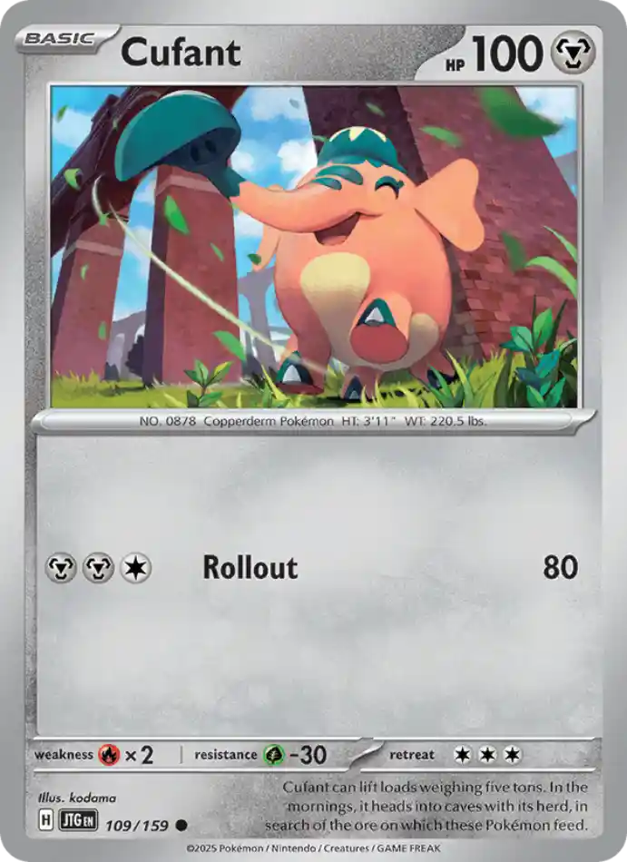 cufant-common-journey-together-109-159-pokemon-karti.webp Cufant - Reverse Holo Common - Journey Together - 109/159 - Pokemon Kartı - Görsel 1