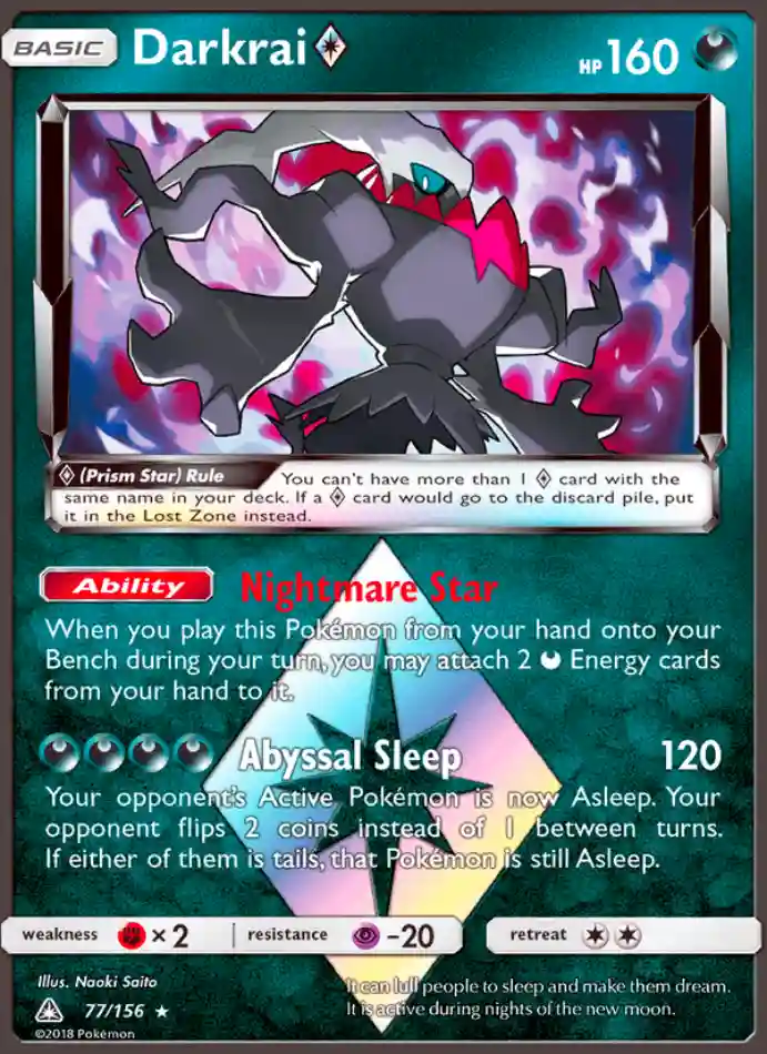 darkrai-rare-ultra-prism-077-156-pokemon-karti.webp Darkrai ◇ - Rare - Ultra Prism - 077/156 - Pokemon Kartı - Görsel 1