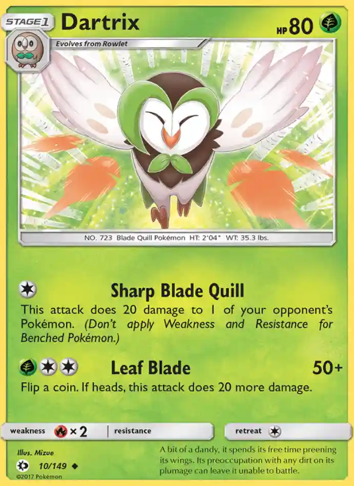 dartrix-uncommon-sun-moon-010-149-pokemon-karti.webp Dartrix - Uncommon - Sun & Moon - 010/149 - Pokemon Kartı - Görsel 1