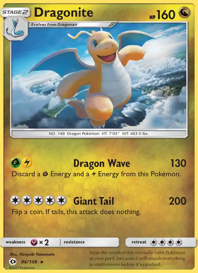 dragonite-rare-sun-moon-096-149-pokemon-karti.webp Dragonite - Holo Rare - Sun & Moon - 096/149 - Pokemon Kartı - Görsel 1