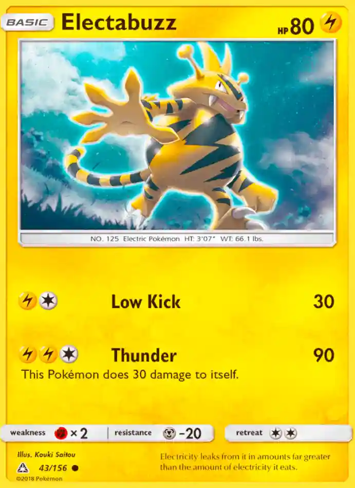 electabuzz-common-ultra-prism-043-156-pokemon-karti.webp Electabuzz - Common - Ultra Prism - 043/156 - Pokemon Kartı - Görsel 1
