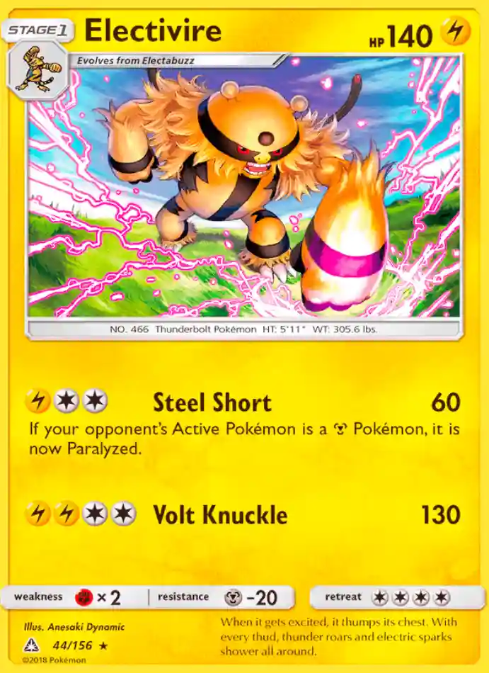 electivire-rare-ultra-prism-044-156-pokemon-karti.webp Electivire - Rare - Ultra Prism - 044/156 - Pokemon Kartı - Görsel 1