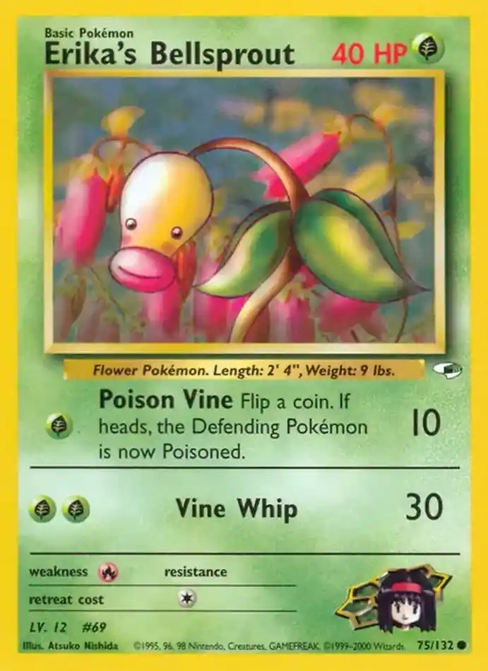 erika-s-bellsprout-common-gym-heroes-075-132-pokemon-karti.webp Erika's Bellsprout - Common - Gym Heroes - 075/132 - Pokemon Kartı - Görsel 1