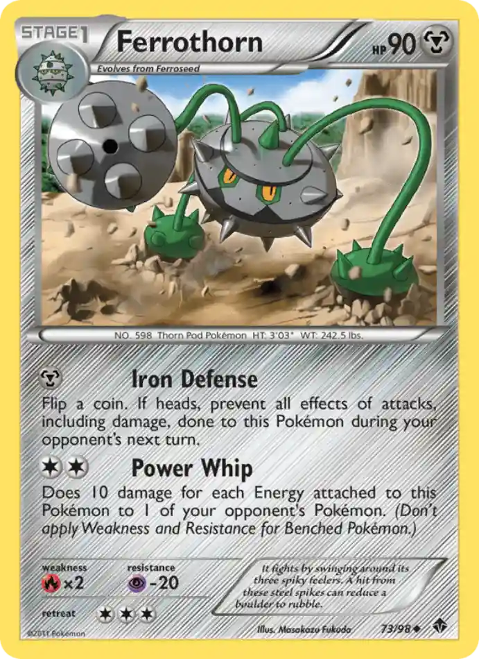 ferrothorn-uncommon-emerging-powers-073-98-pokemon-karti.webp Ferrothorn - Reverse Holo Uncommon - Emerging Powers - 073/98 - Pokemon Kartı - Görsel 1