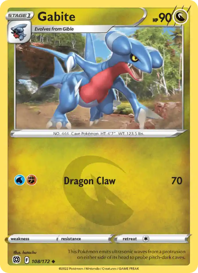 gabite-uncommon-brilliant-stars-108-172-pokemon-karti.webp Gabite - Reverse Holo Uncommon - Brilliant Stars - 108/172 - Pokemon Kartı - Görsel 1