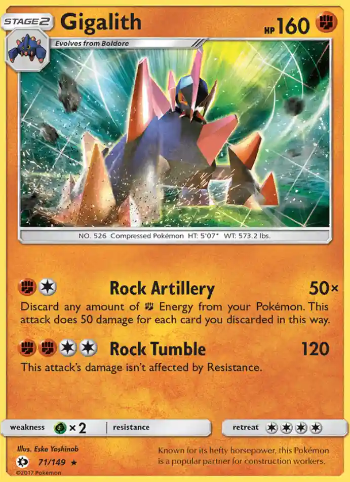 gigalith-rare-sun-moon-071-149-pokemon-karti.webp Gigalith - Holo Rare - Sun & Moon - 071/149 - Pokemon Kartı - Görsel 1