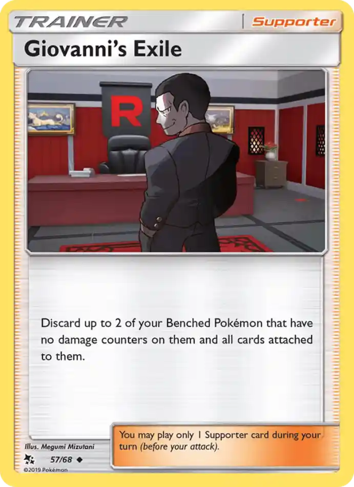 giovanni-s-exile-uncommon-hidden-fates-057-68-trainer-karti.webp Giovanni’s Exile - Reverse Holo Uncommon - Hidden Fates - 057/68 - Trainer Kartı - Görsel 1