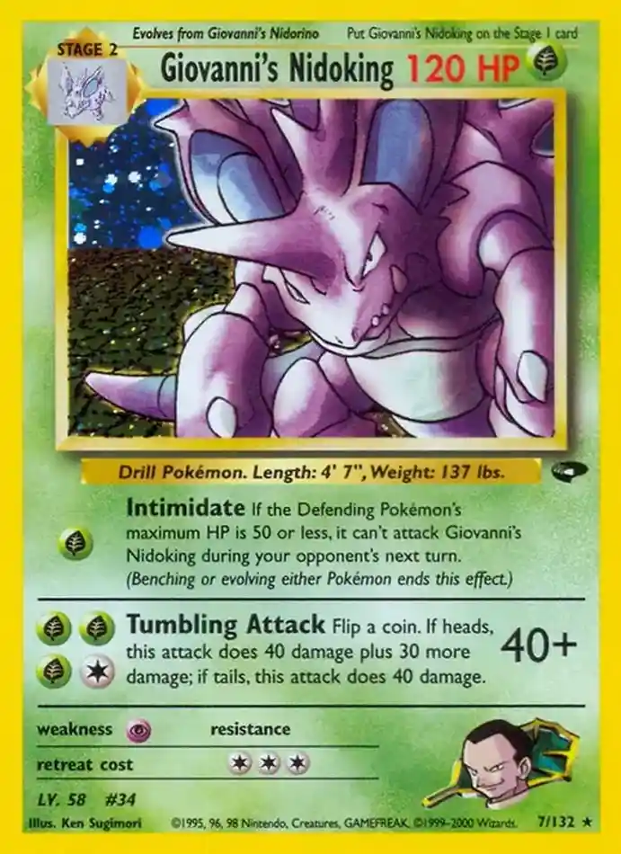giovanni-s-nidoking-rare-holo-gym-challenge-007-132-pokemon-karti.webp Giovanni's Nidoking - Rare Holo - Gym Challenge - 007/132 - Pokemon Kartı - Görsel 1