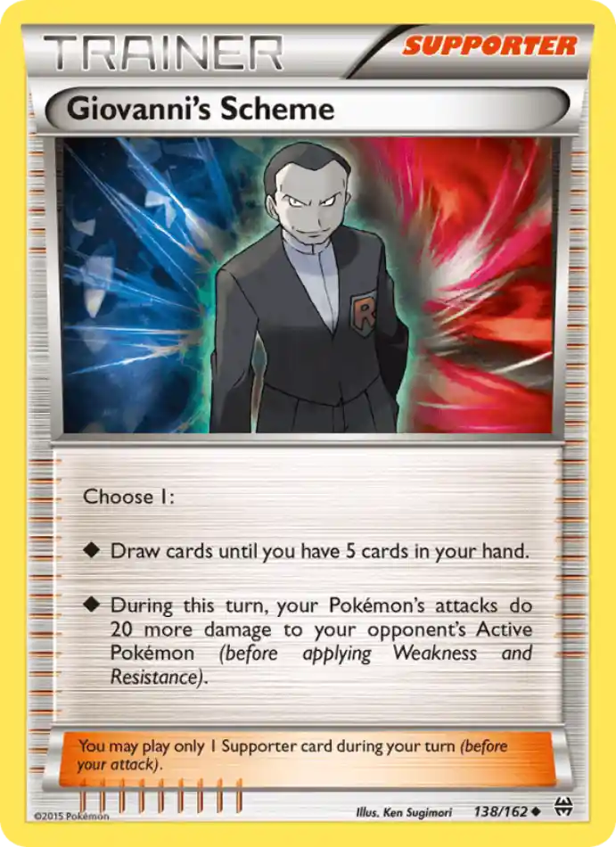 giovanni-s-scheme-uncommon-breakthrough-138-162-trainer-karti.webp Giovanni's Scheme - Reverse Holo Uncommon - BREAKthrough - 138/162 - Trainer Kartı - Görsel 1