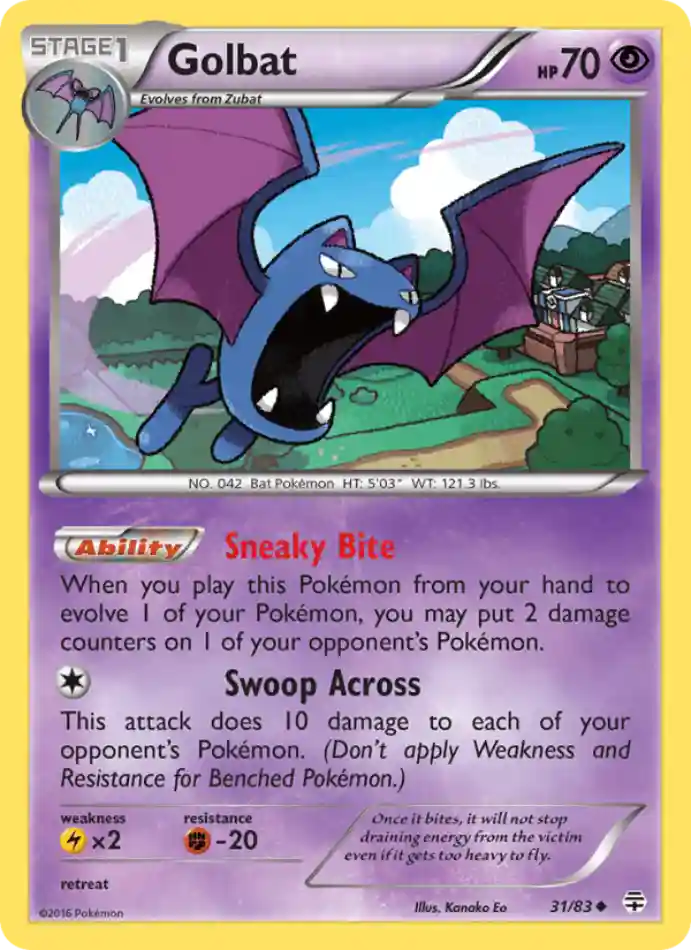 golbat-uncommon-generations-031-83-pokemon-karti.webp Golbat - Reverse Holo Uncommon - Generations - 031/83 - Pokemon Kartı - Görsel 1