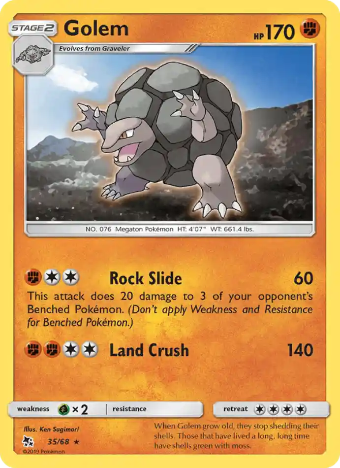 golem-rare-hidden-fates-035-68-pokemon-karti.webp Golem - Reverse Holo Rare - Hidden Fates - 035/68 - Pokemon Kartı - Görsel 1