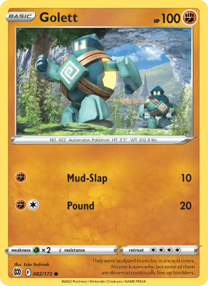 golett-common-brilliant-stars-082-172-pokemon-karti.webp Golett - Reverse Holo Common - Brilliant Stars - 082/172 - Pokemon Kartı - Görsel 1