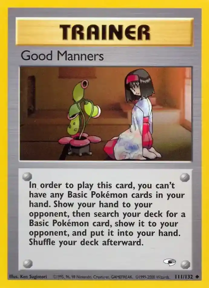 good-manners-uncommon-gym-heroes-111-132-trainer-karti.webp Good Manners - Uncommon - Gym Heroes - 111/132 - Trainer Kartı - Görsel 1