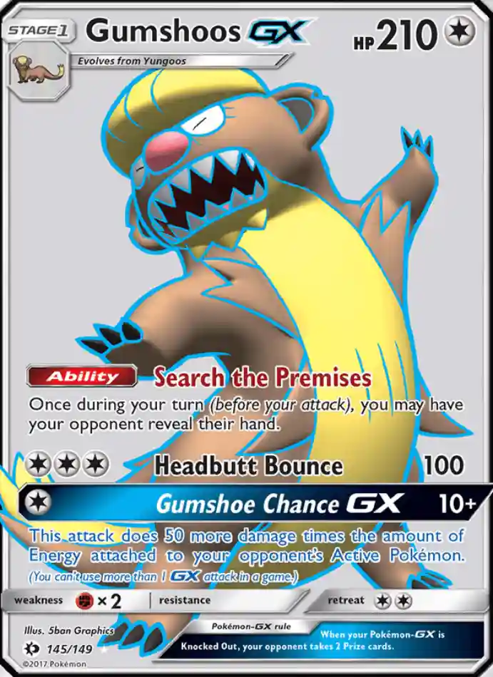 gumshoos-gx-ultra-rare-sun-moon-145-149-pokemon-karti.webp Gumshoos GX - Ultra Rare - Sun & Moon - 145/149 - Pokemon Kartı - Görsel 1