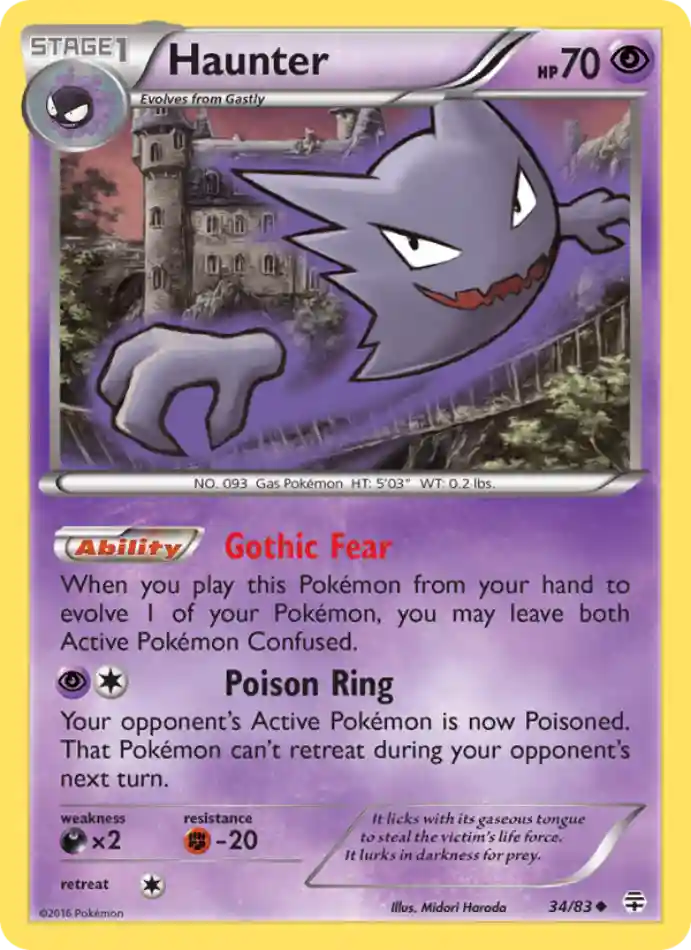 haunter-uncommon-generations-034-83-pokemon-karti.webp Haunter - Reverse Holo Uncommon - Generations - 034/83 - Pokemon Kartı - Görsel 1