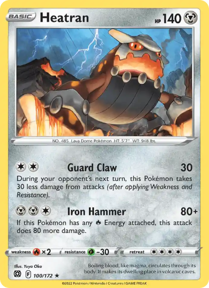 heatran-rare-brilliant-stars-100-172-pokemon-karti.webp Heatran - Reverse Holo Rare - Brilliant Stars - 100/172 - Pokemon Kartı - Görsel 1