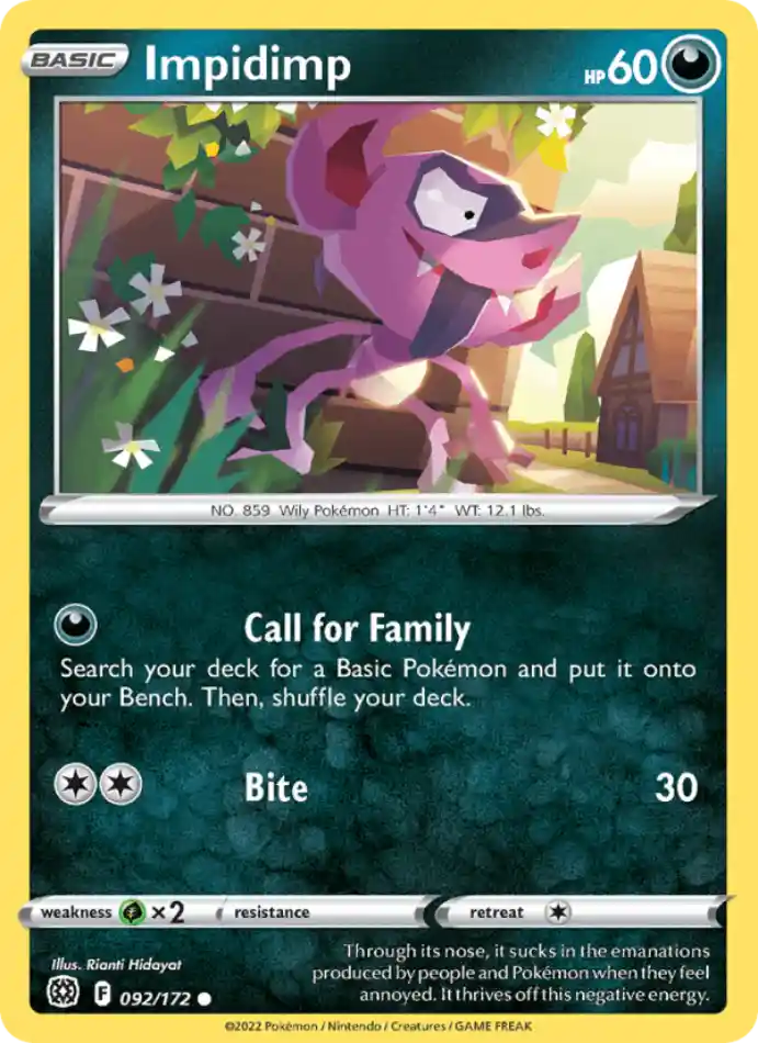 impidimp-common-brilliant-stars-092-172-pokemon-karti.webp Impidimp - Reverse Holo Common - Brilliant Stars - 092/172 - Pokemon Kartı - Görsel 1