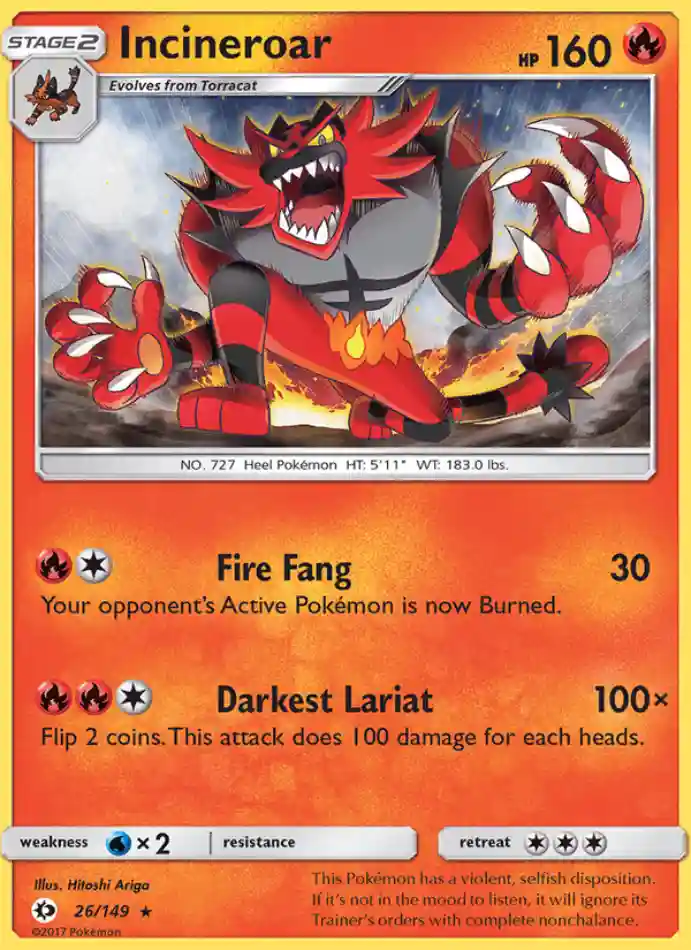 incineroar-rare-sun-moon-026-149-pokemon-karti.webp Incineroar - Rare - Sun & Moon - 026/149 - Pokemon Kartı - Görsel 1