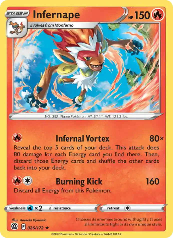 infernape-holo-rare-brilliant-stars-026-172-pokemon-karti.webp Infernape - Holo Rare - Brilliant Stars - 026/172 - Pokemon Kartı - Görsel 1