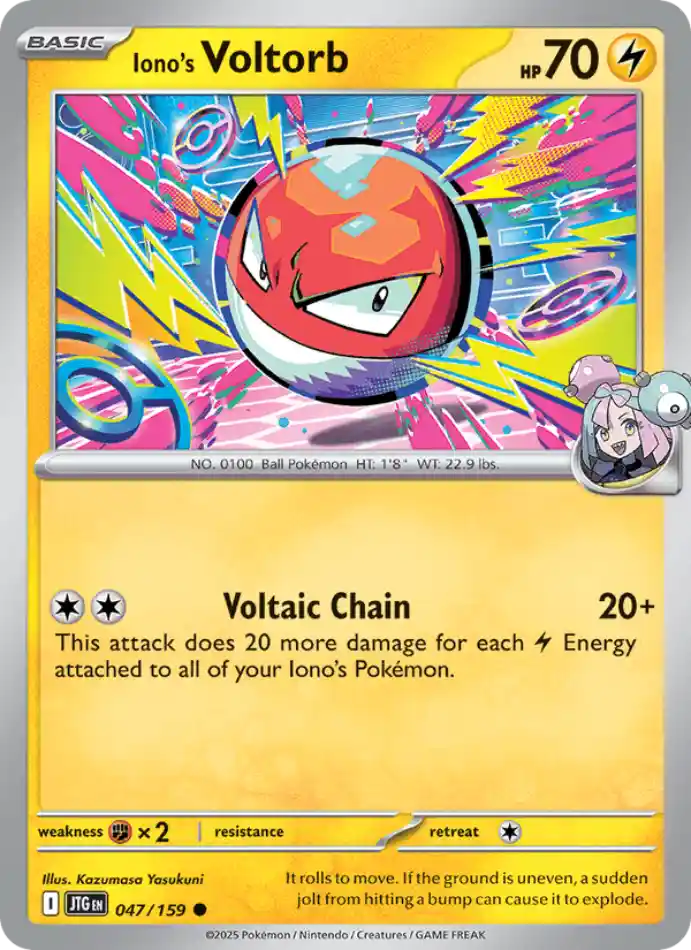 iono-s-voltorb-common-journey-together-047-159-pokemon-karti.webp Iono's Voltorb - Reverse Holo Common - Journey Together - 047/159 - Pokemon Kartı - Görsel 1