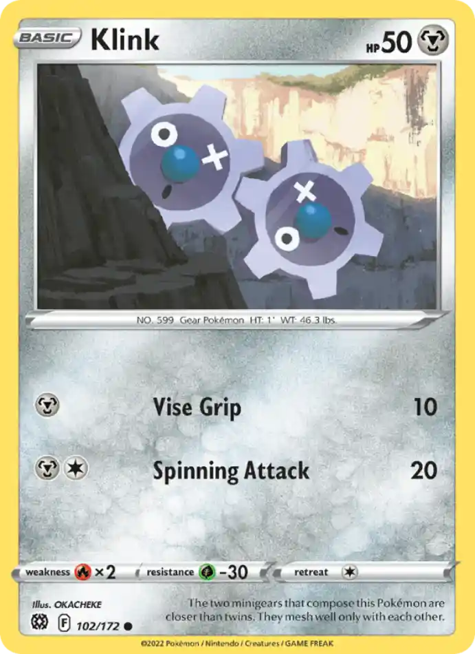 klink-common-brilliant-stars-102-172-pokemon-karti.webp Klink - Reverse Holo Common - Brilliant Stars - 102/172 - Pokemon Kartı - Görsel 1