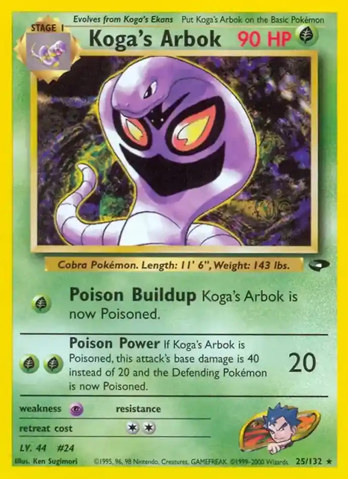 koga-s-arbok-rare-gym-challenge-025-132-pokemon-karti.webp Koga's Arbok - Rare - Gym Challenge - 025/132 - Pokemon Kartı - Görsel 1